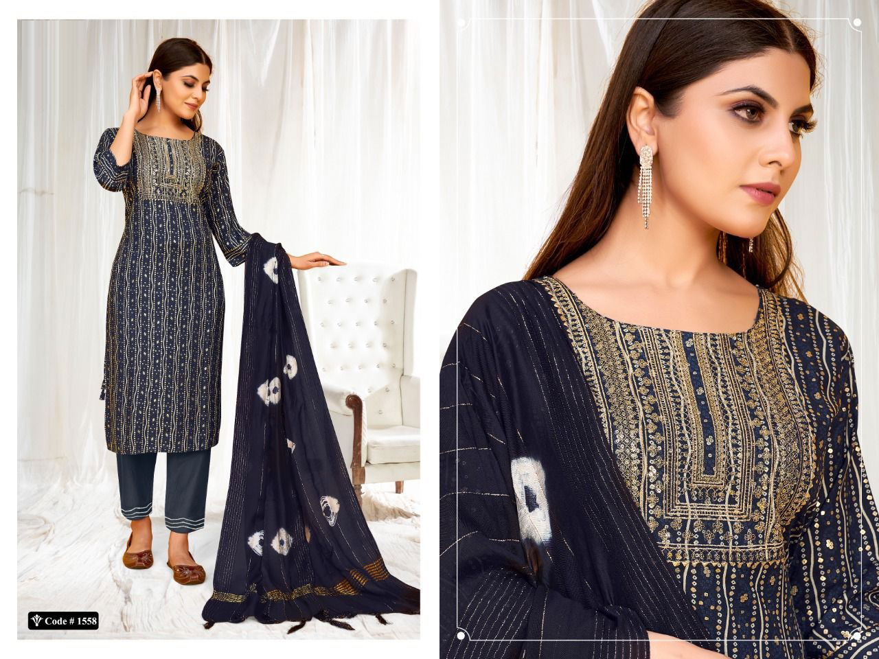 Meesho 1 Designer Rayon Printed Fancy Wear Ready Made Suit  Collection